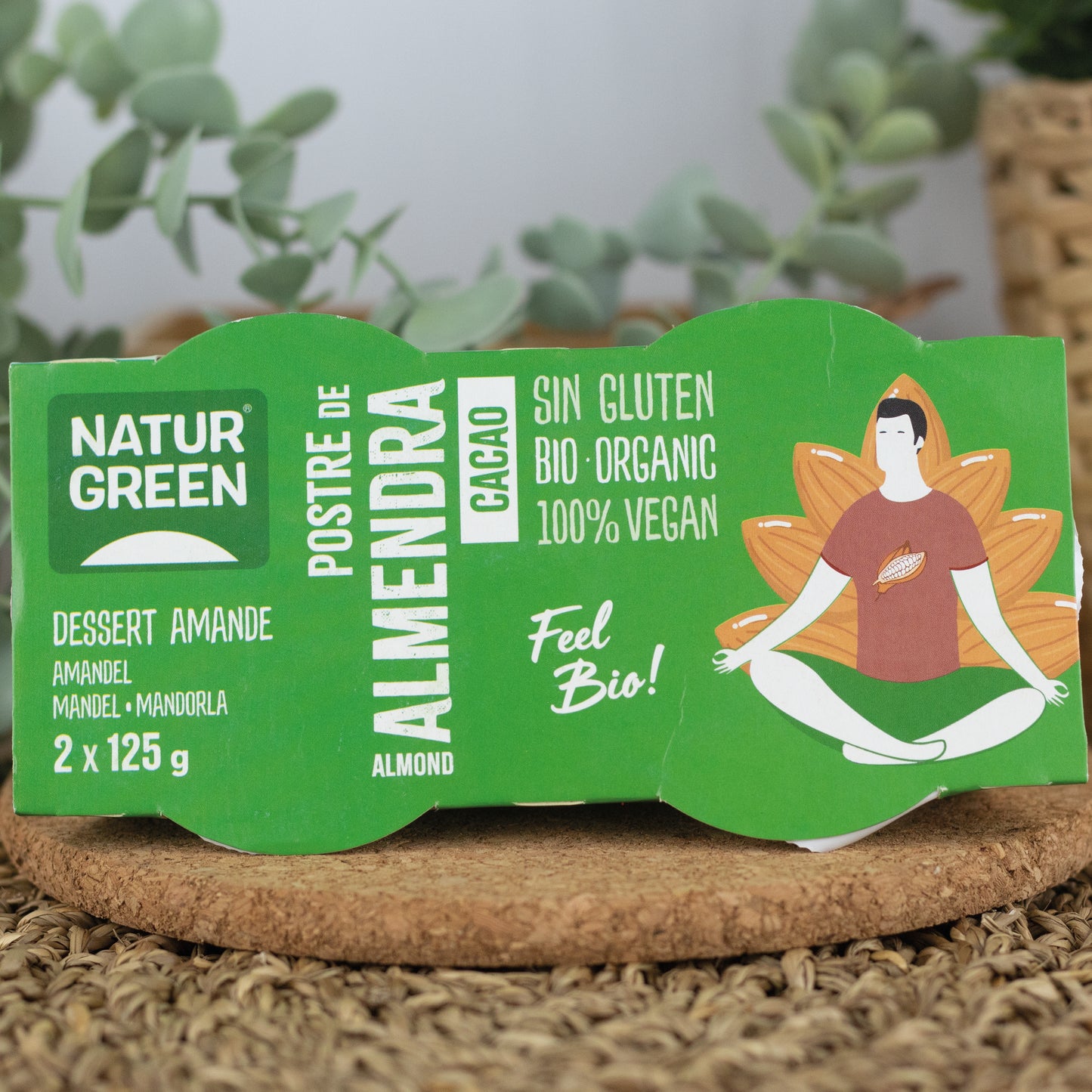 Postre de Almendra y Cacao Bio (2x125 g) NaturGreen