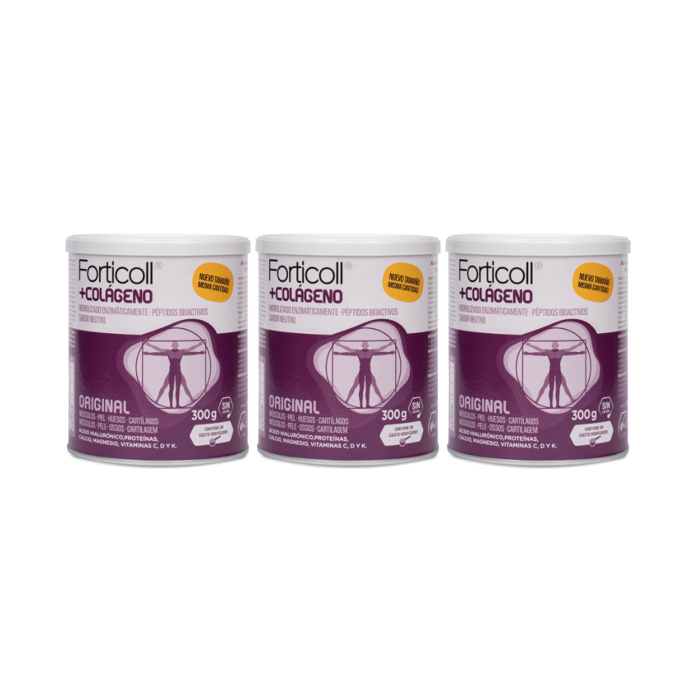 Pack 3x Colágeno BioActivo En Polvo 300 g Forticoll
