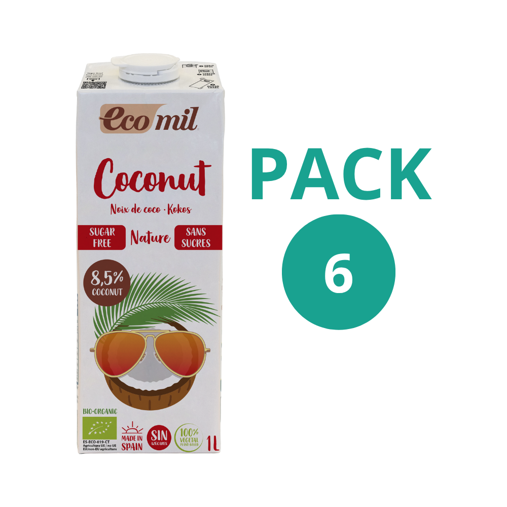 Pack 6x Bebida de Coco Ecológica Nature 1l Ecomil