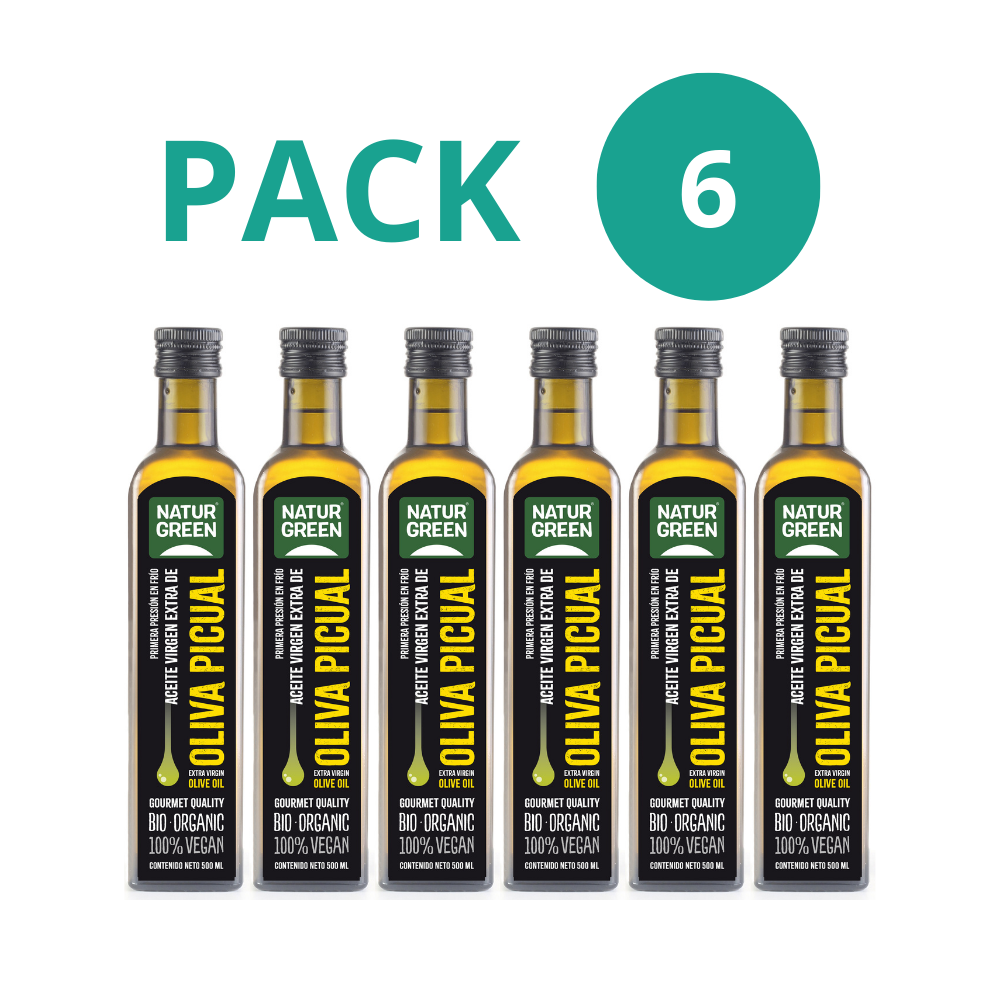 Pack 6x Aceite de Oliva Picual Ecológico 500 ml NaturGreen