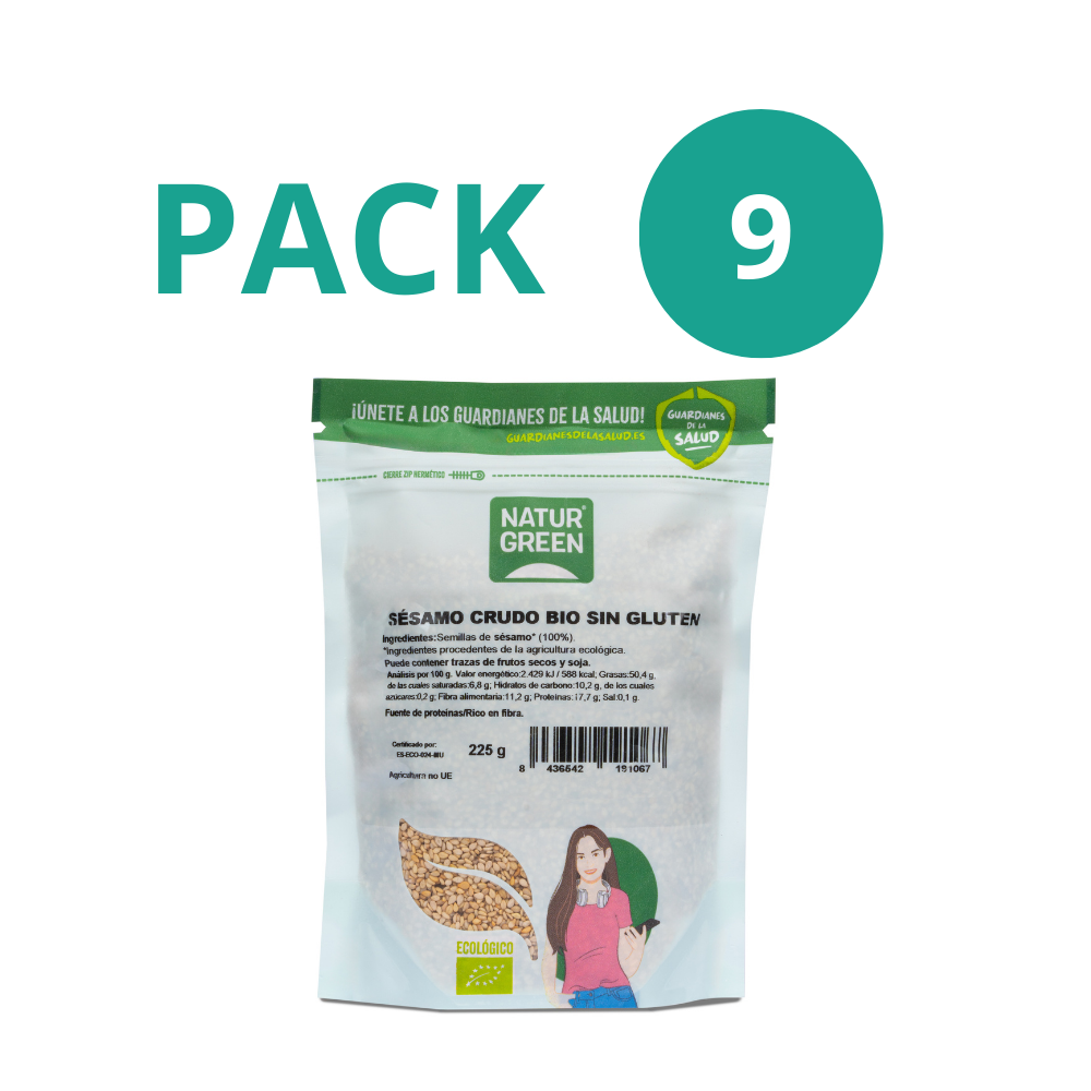 Pack 9x Sésamo Crudo Ecológico 225g NaturGreen