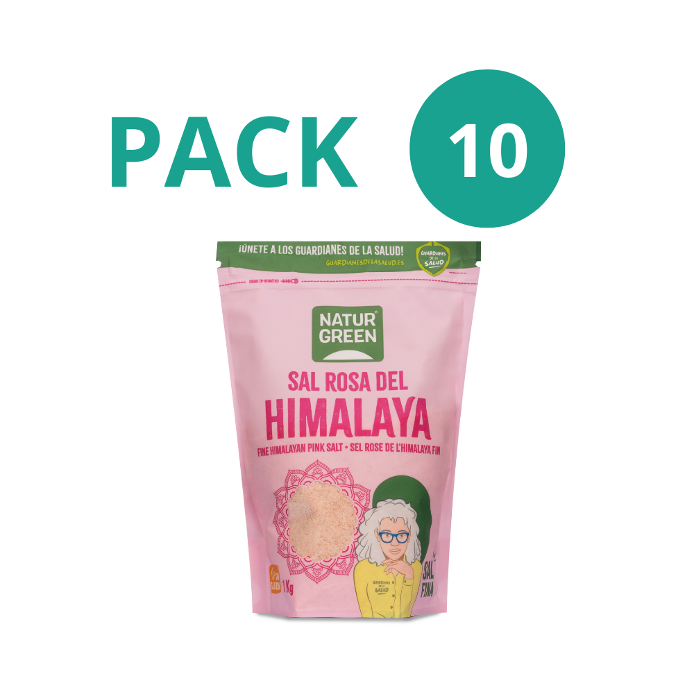 Pack 10x Sal Rosa del Himalaya Fina 1 kg NaturGreen