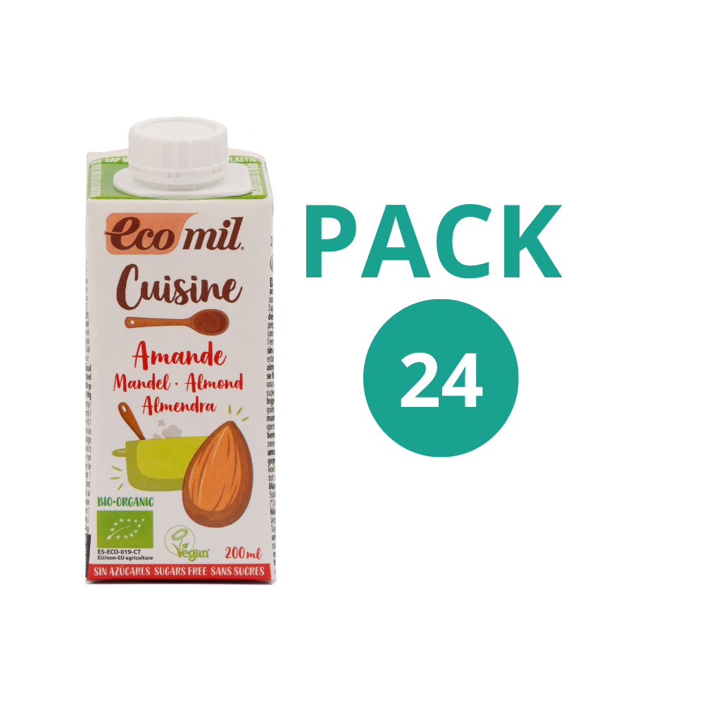 Pack 24x Crema de Almendra para cocinar ecológica 200 ml EcoMil Cuisine