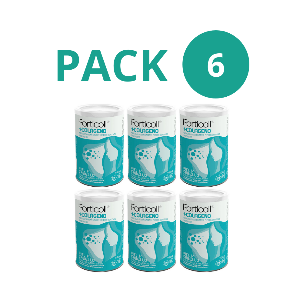 Pack 6x Colágeno BioActivo Piel y Cabello 270 g Forticoll