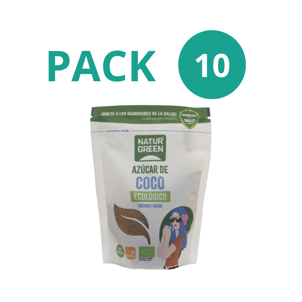 Pack 10x Azúcar de Coco Ecológico 300g NaturGreen