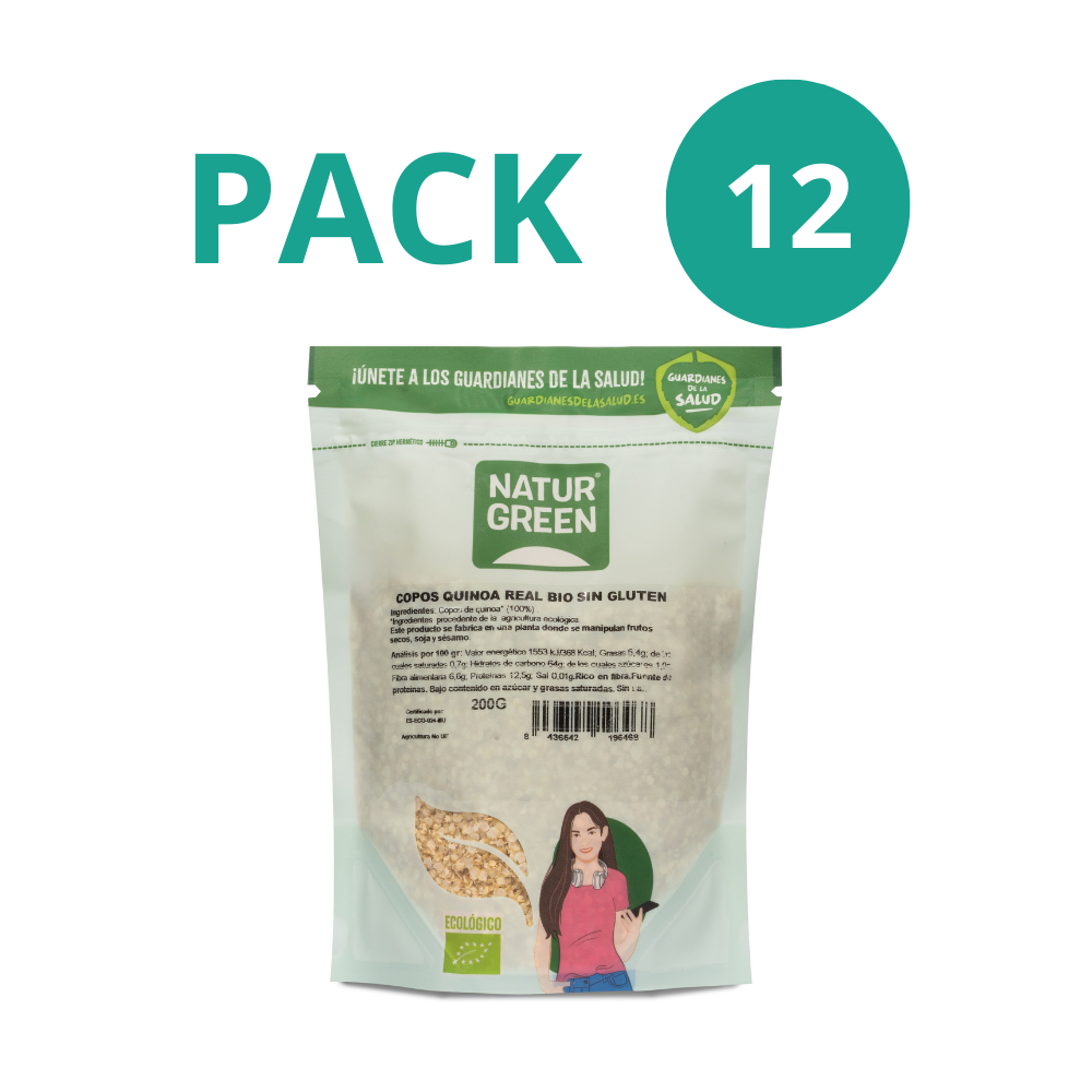 Pack 12x Copos de Quinoa Ecológica 200 g NaturGreen