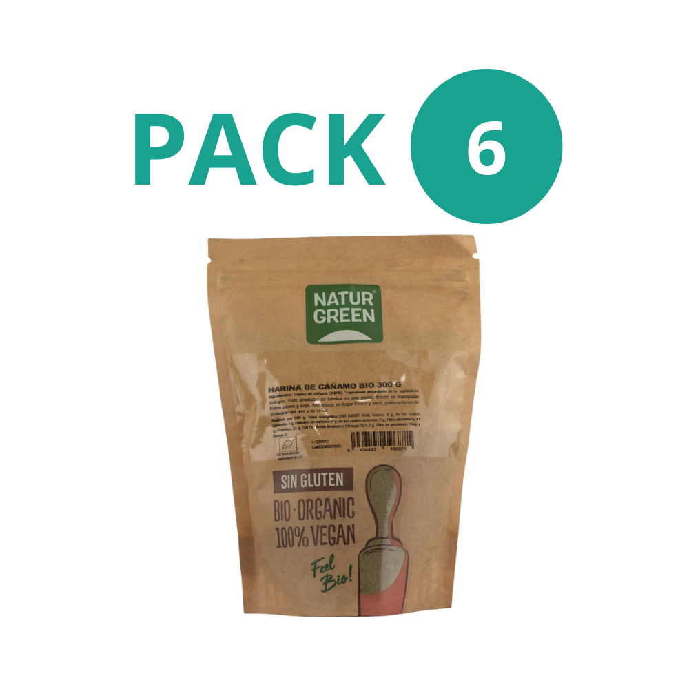 Pack 6x Harina de Cáñamo Bio 300 g NaturGreen
