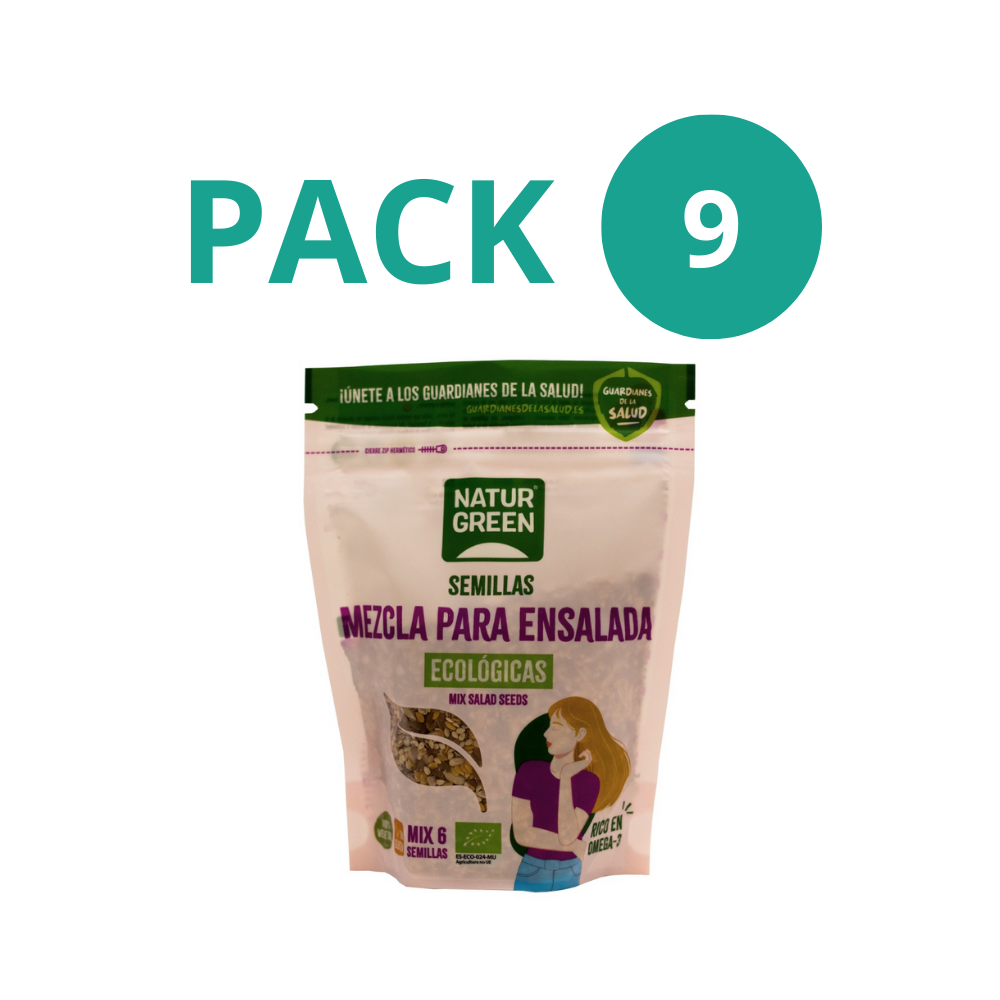 Pack 9x Mezcla 6 Semillas Ecológicas para Ensalada 200g NaturGreen