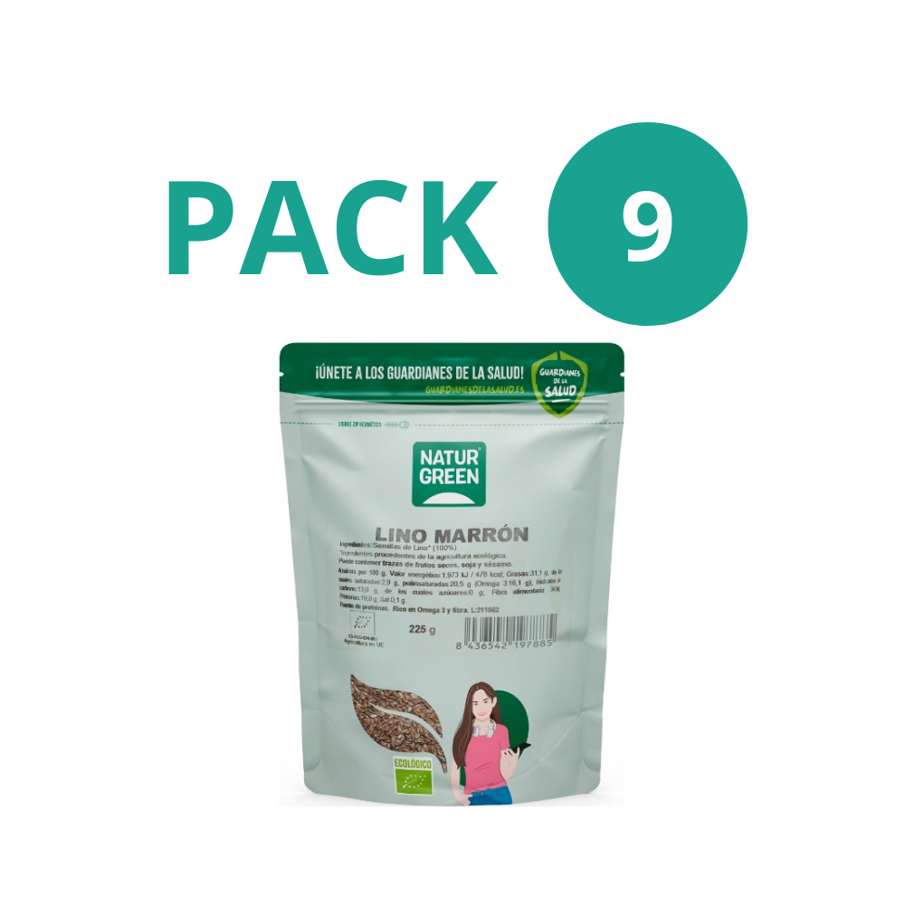 Pack 9x Lino Marrón Ecológico 225g NaturGreen