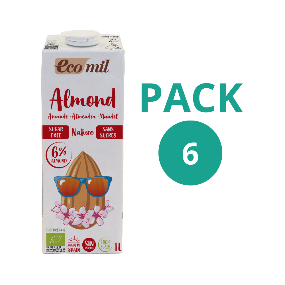 Pack 6x Bebida de Almendra Ecológica Nature 1l Ecomil