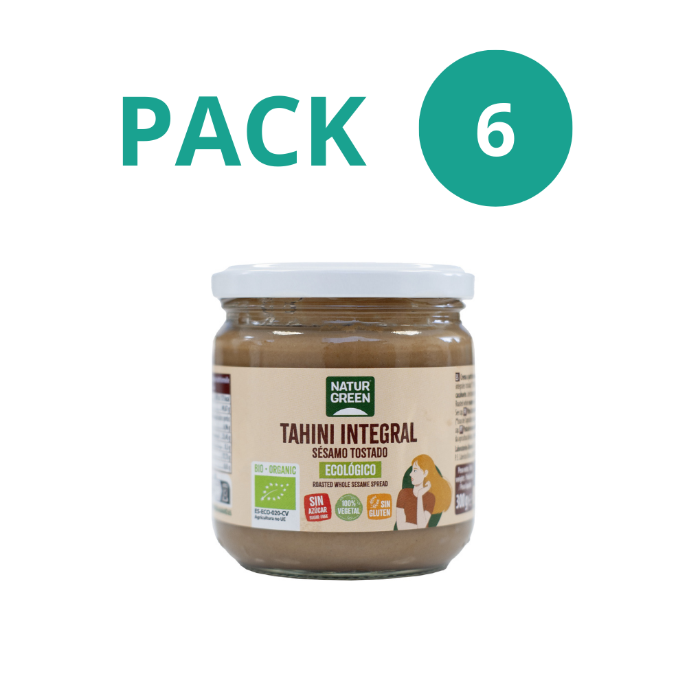 Pack 6x Tahín de Sésamo Tostado Ecológico 300g NaturGreen