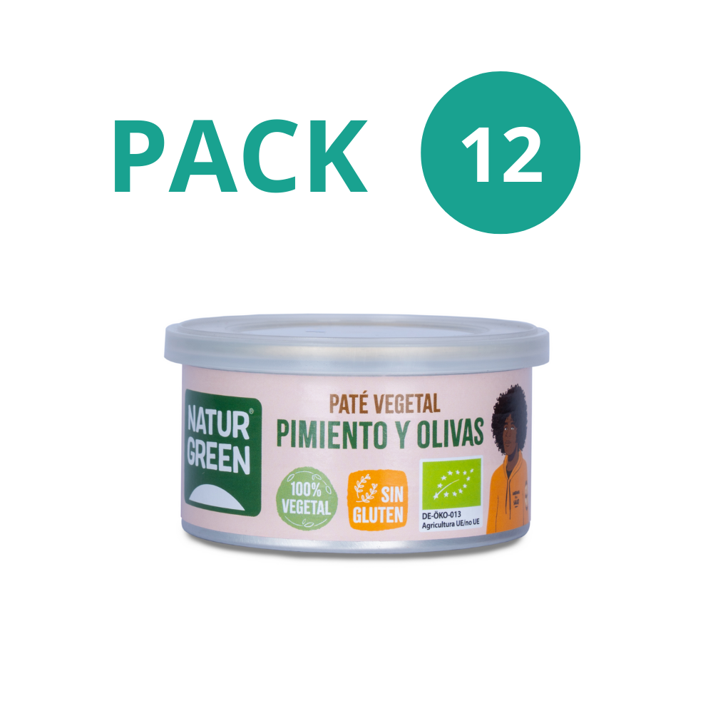 Pack 12x Paté de Pimiento y Olivas Bio 125 g NaturGreen