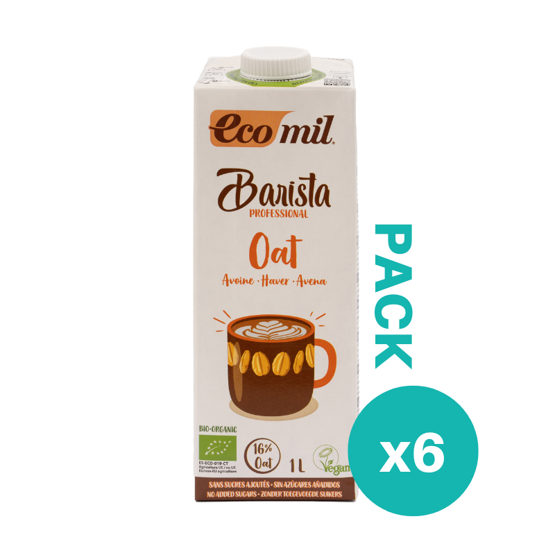 Pack 6x Bebida de Avena Bio Barista 1l Ecomil