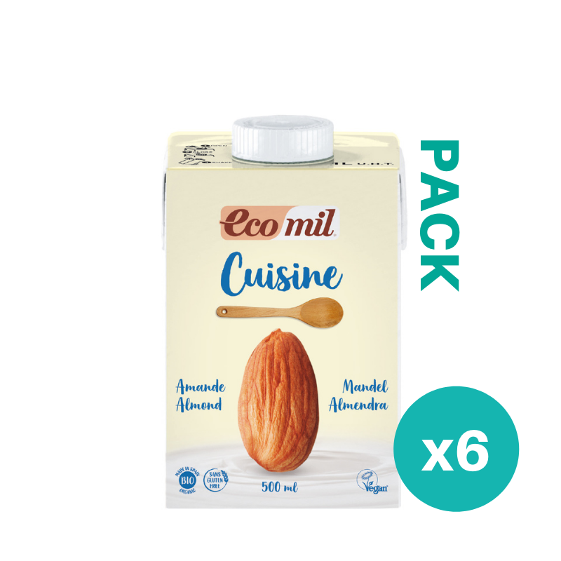 Pack 6x Nata para cocinar ecológica de Almendra 500 ml