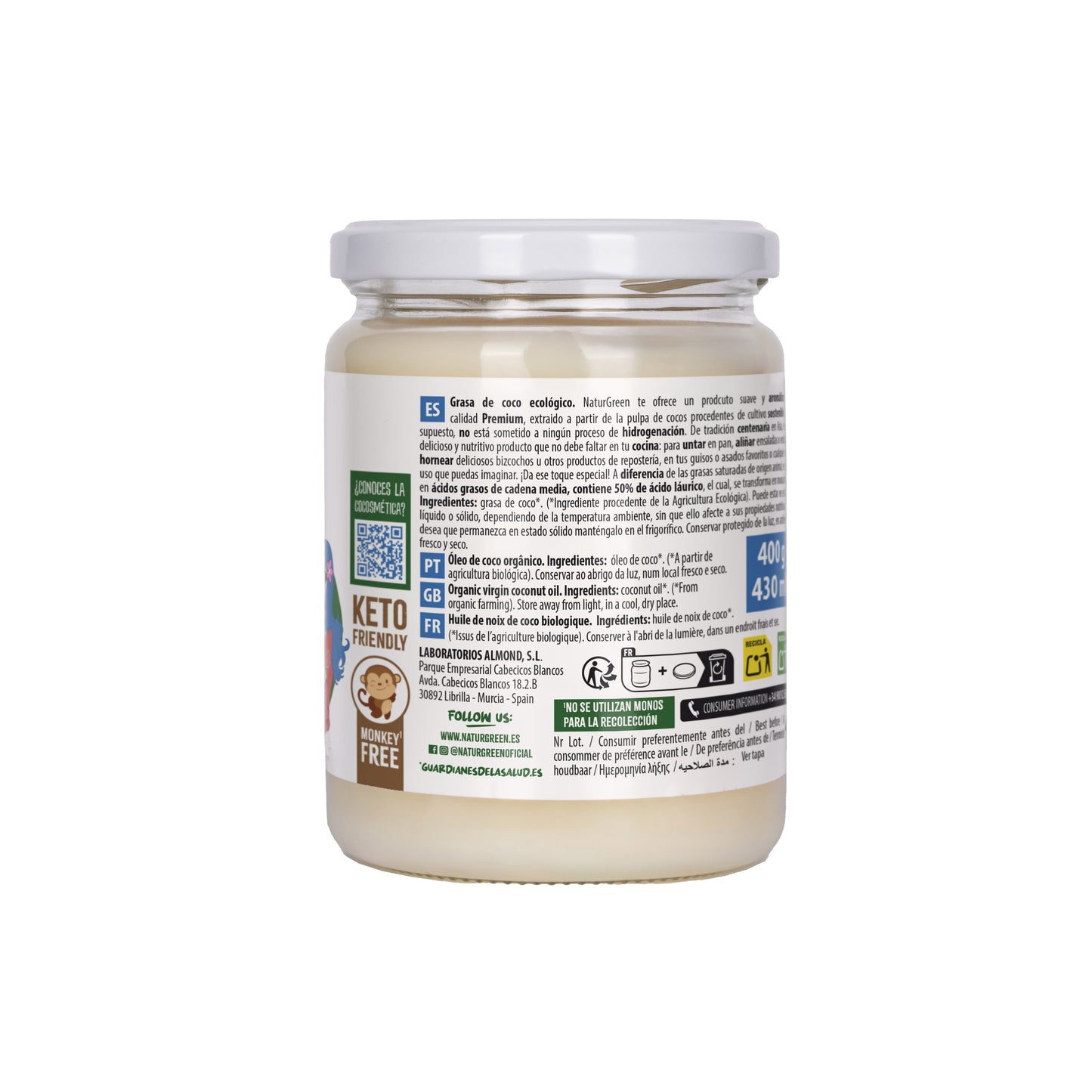 Pack 5x Coco Virgen Ecológico 430 ml NaturGreen