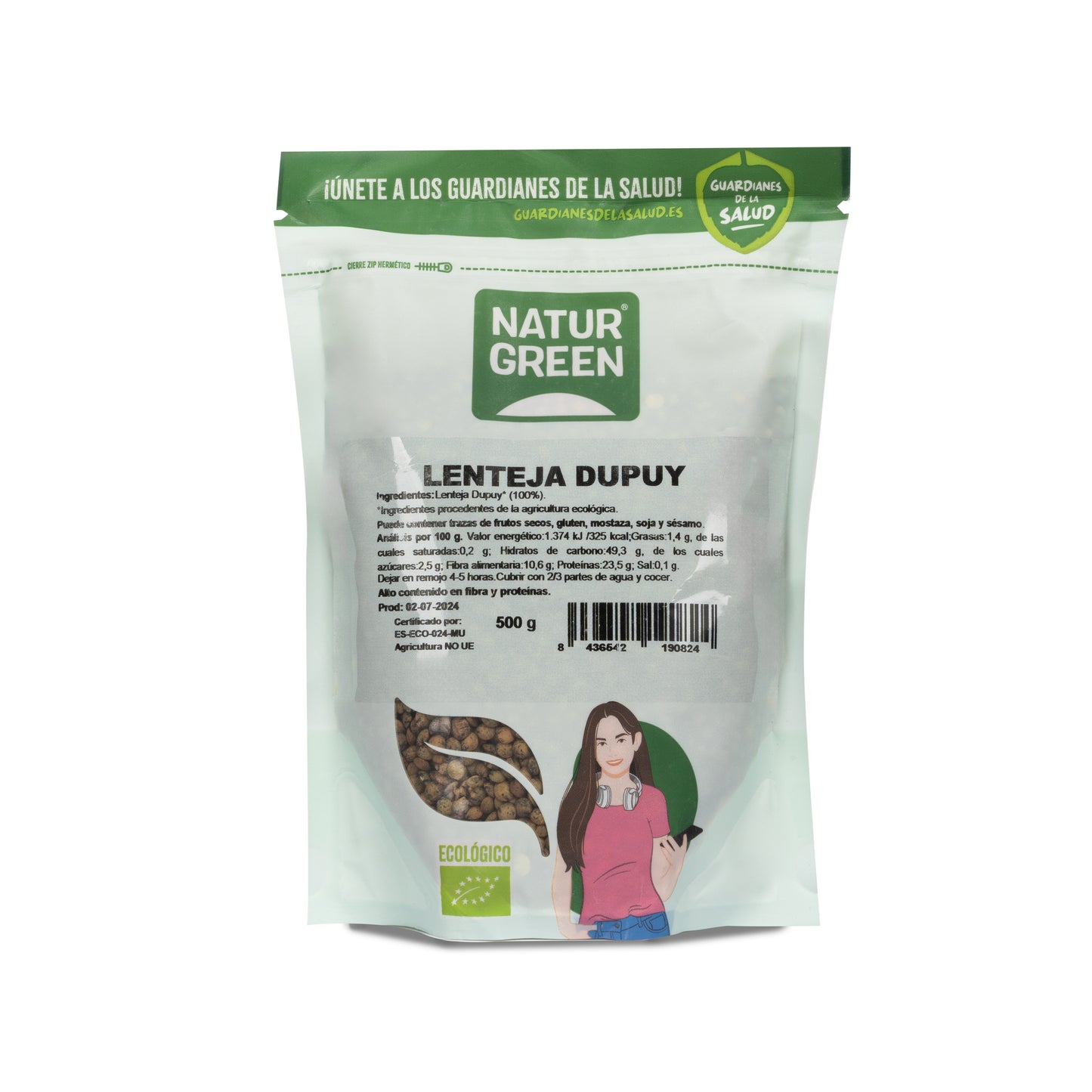 Lenteja Dupuy Ecológica 500g NaturGreen.