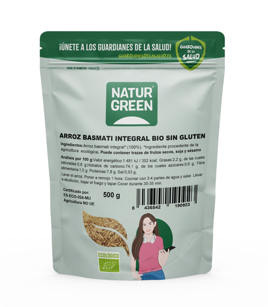 Arroz Basmati Integral Ecológico 500g NaturGreen