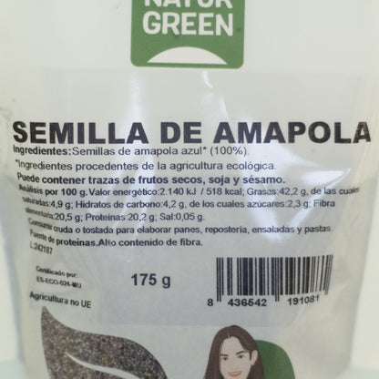 Semillas de Amapola Ecológicas 175g NaturGreen