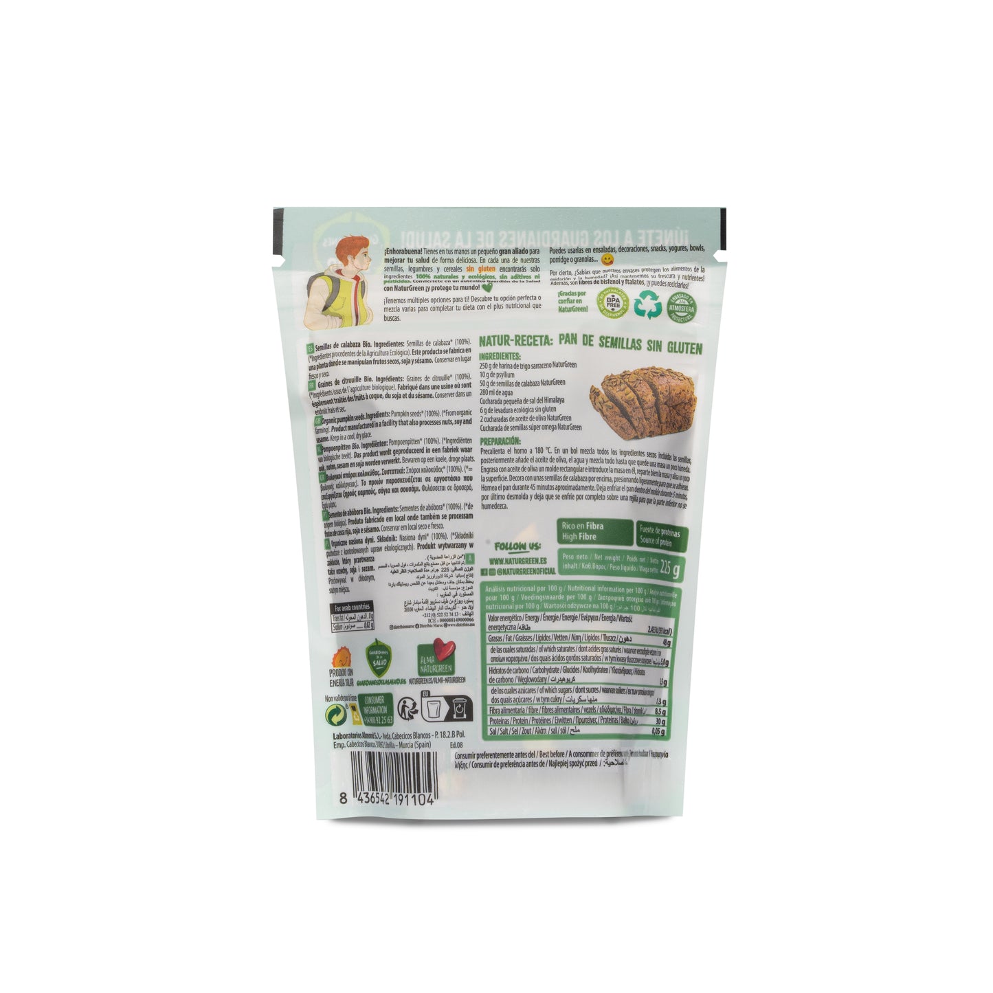 Pack 9x Semillas de Calabaza Ecológicas 225g NaturGreen