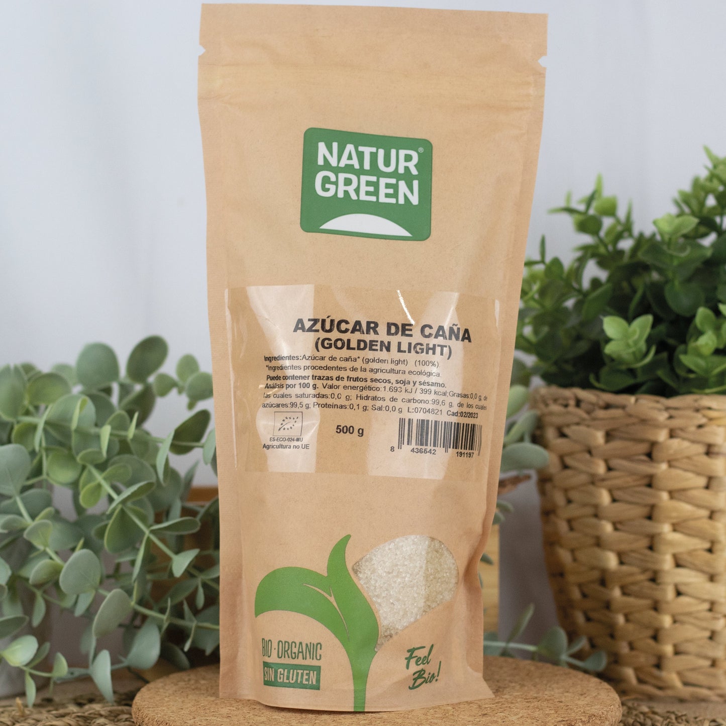 Pack 12x Azúcar de Caña Ecológico (Golden Light) 500g NaturGreen