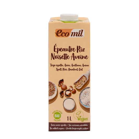 Bebida de Espelta con Arroz, Avellana y Avena Bio 1L Ecomil