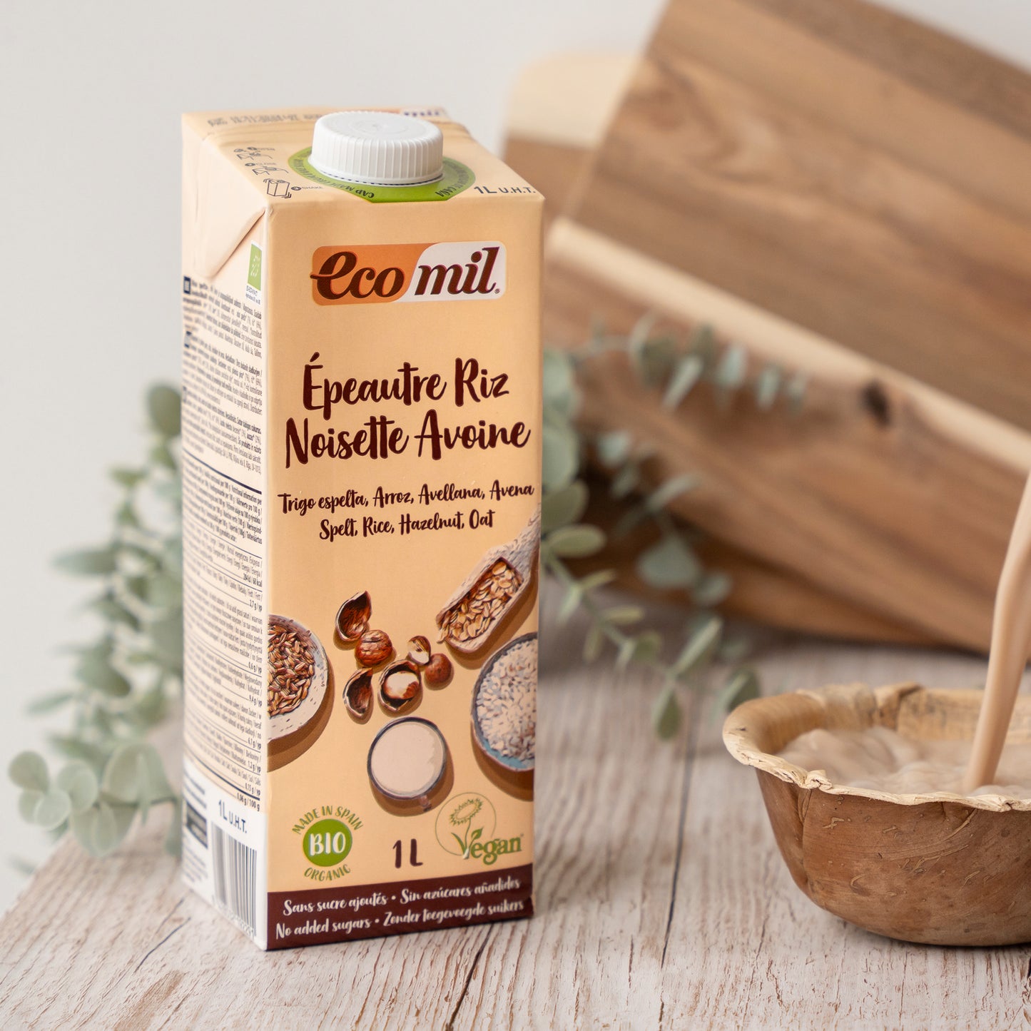 Pack 6x Bebida de Espelta con Arroz, Avellana y Avena Bio 1l Ecomil