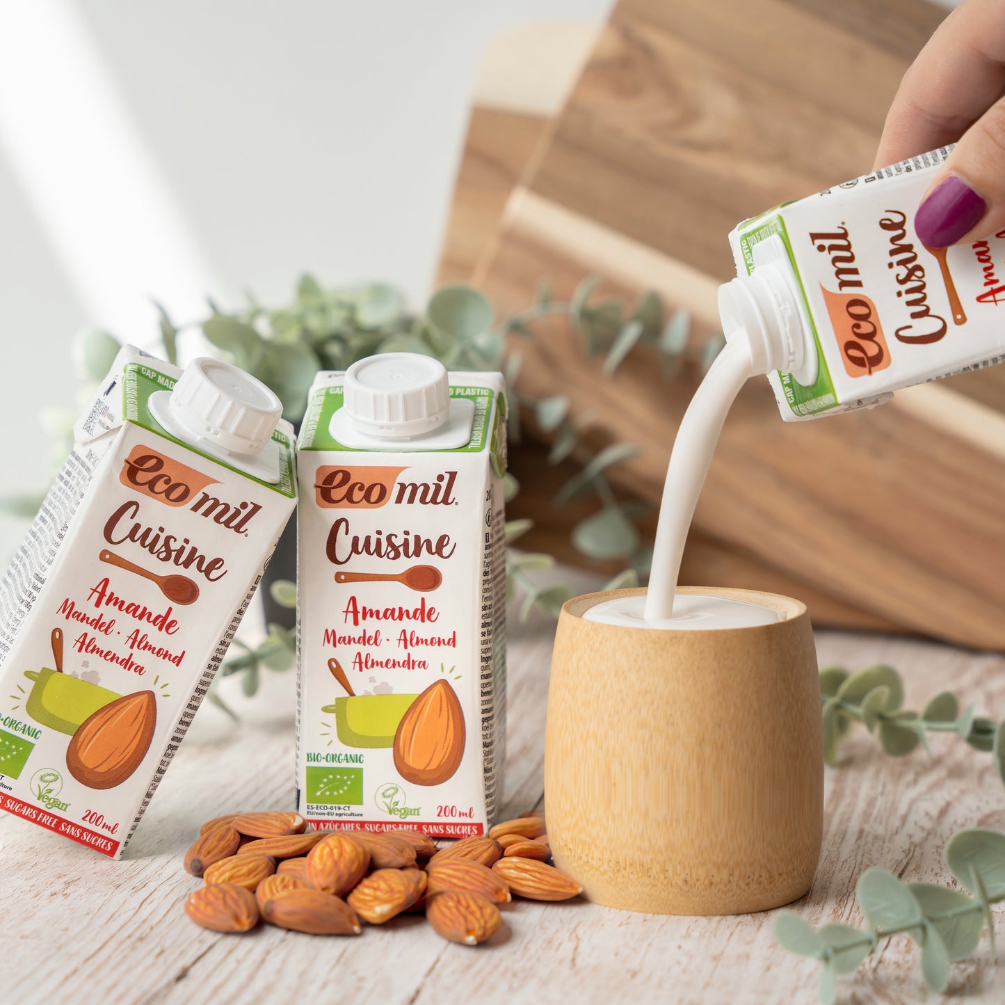 Pack 24x Crema de Almendra para cocinar ecológica 200 ml EcoMil Cuisine