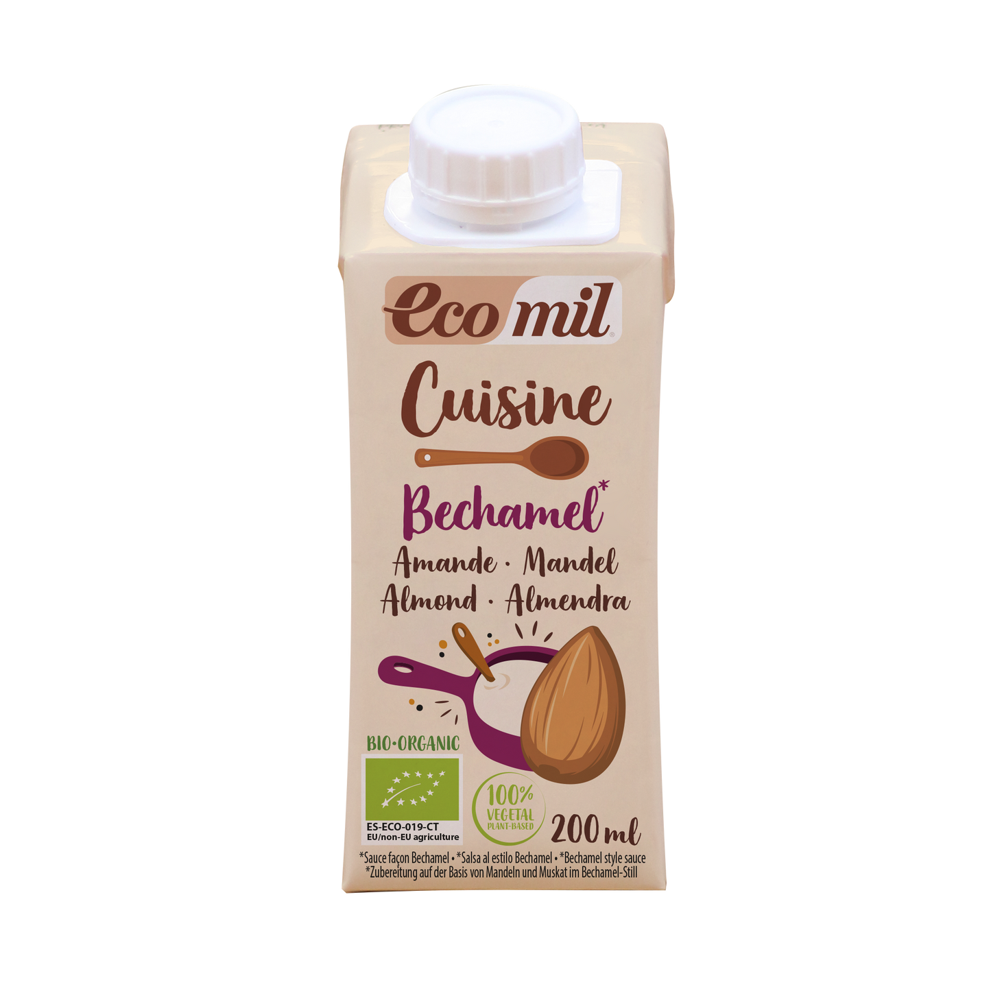 Pack 24x Bechamel de almendra Bio para cocinar 200ml Ecomil