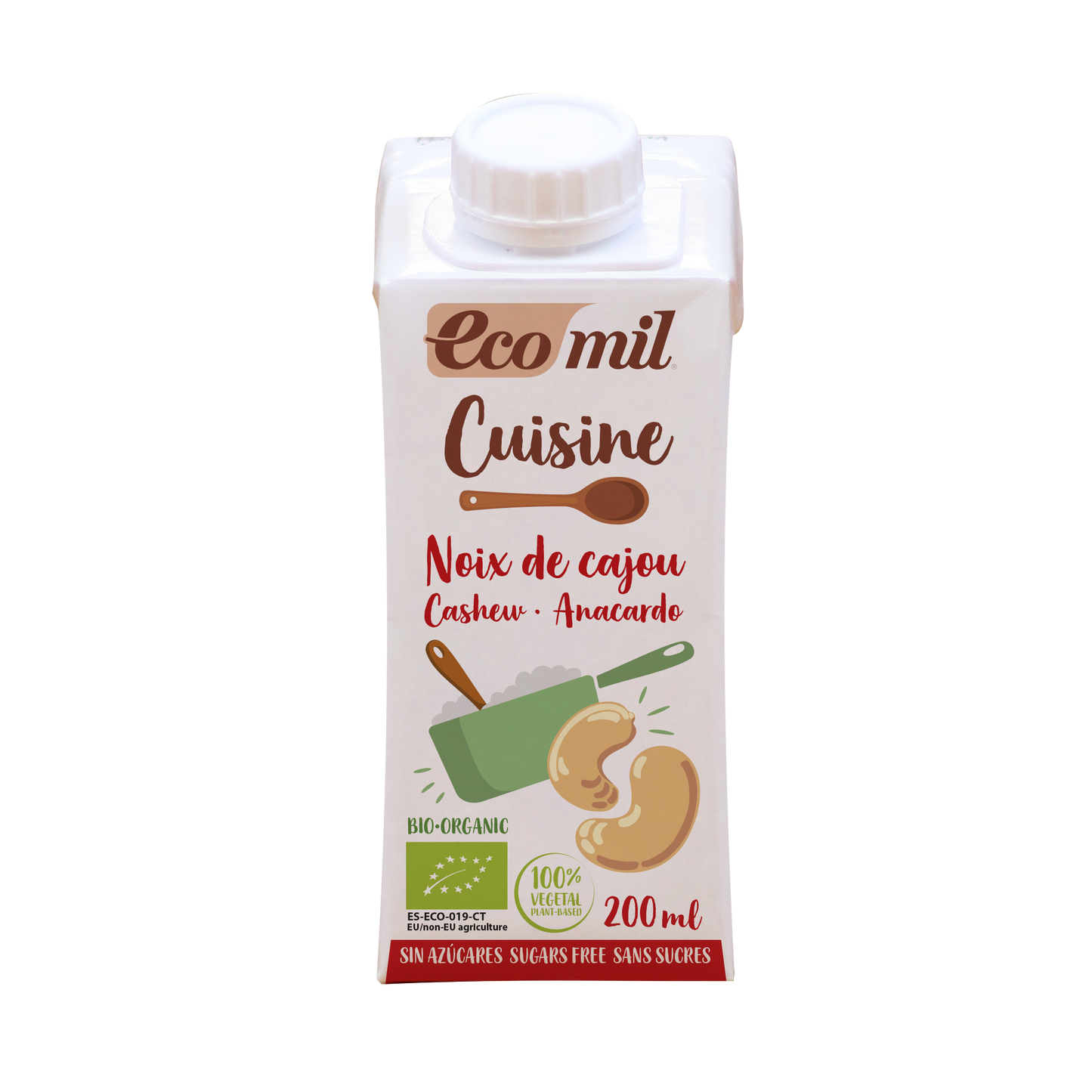 Pack 24x Nata ecológica para cocinar de Anacardos 200 ml. EcoMil Cuisine
