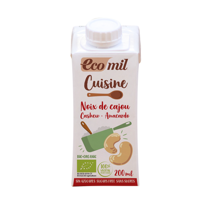 Pack 24x Nata ecológica para cocinar de Anacardos 200 ml. EcoMil Cuisine