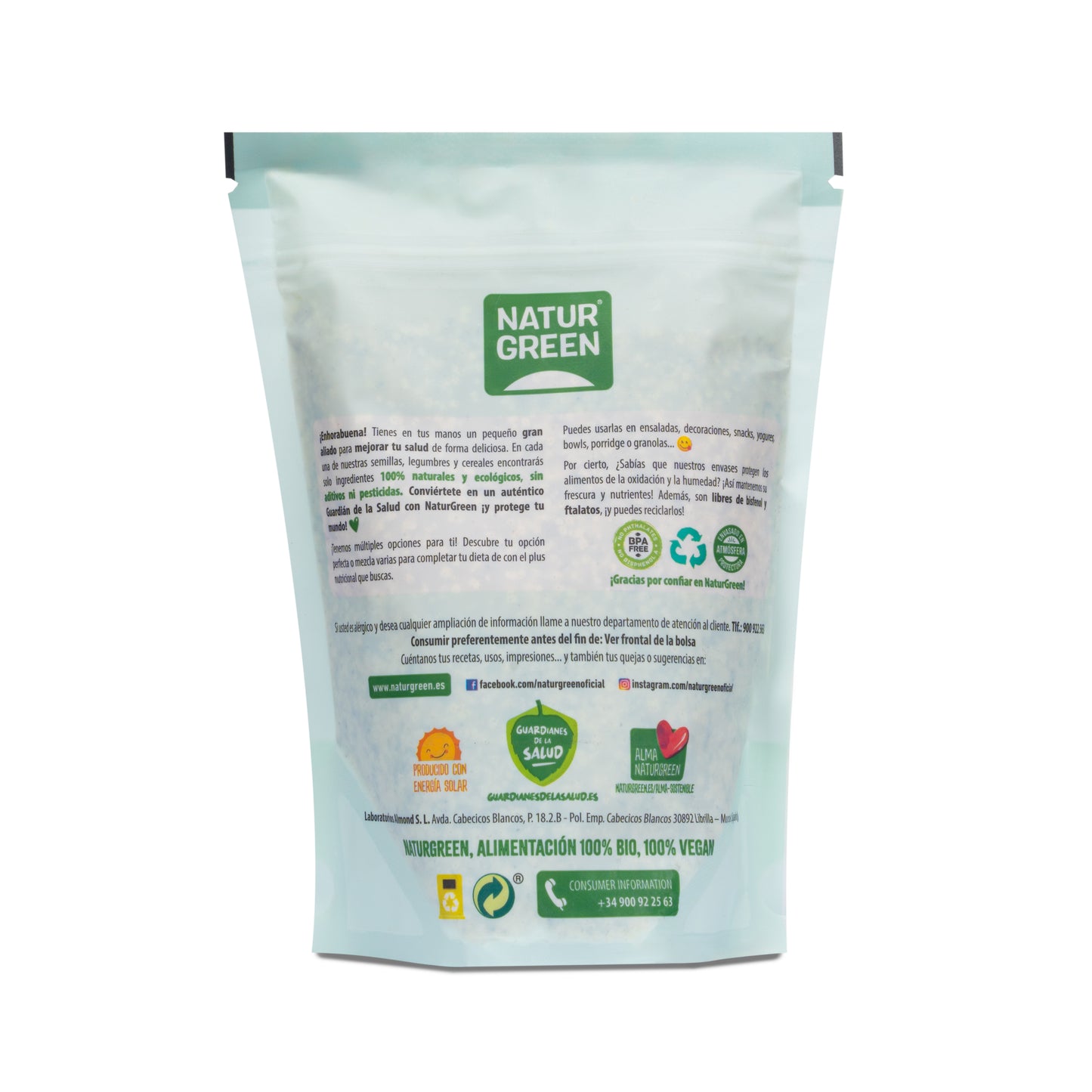 Semillas de Cáñamo Ecológicas 400g NaturGreen