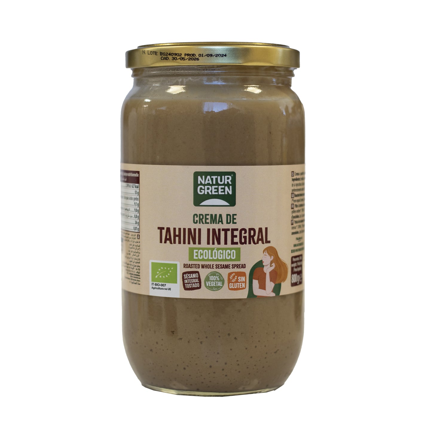 Tahín de Sésamo Tostado Ecológico 800g NaturGreen