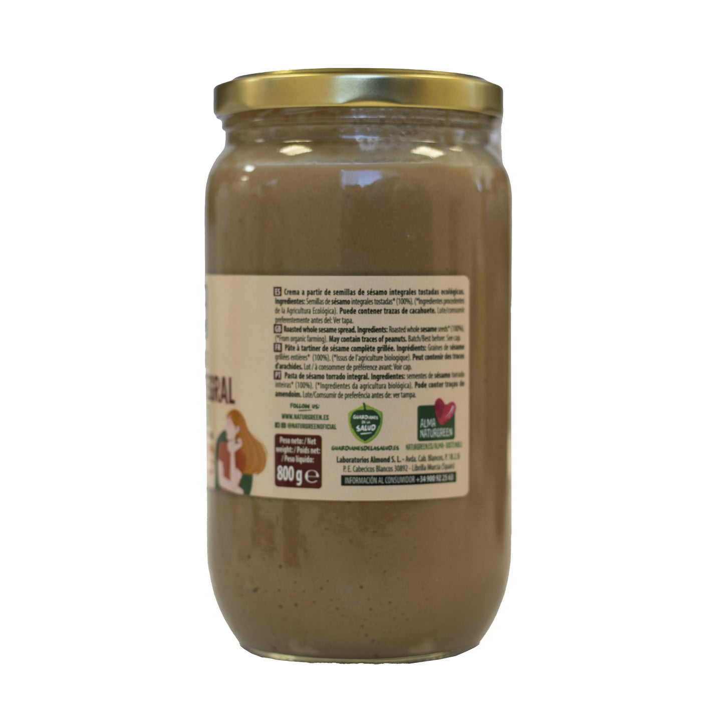 Tahín de Sésamo Tostado Ecológico 800g NaturGreen