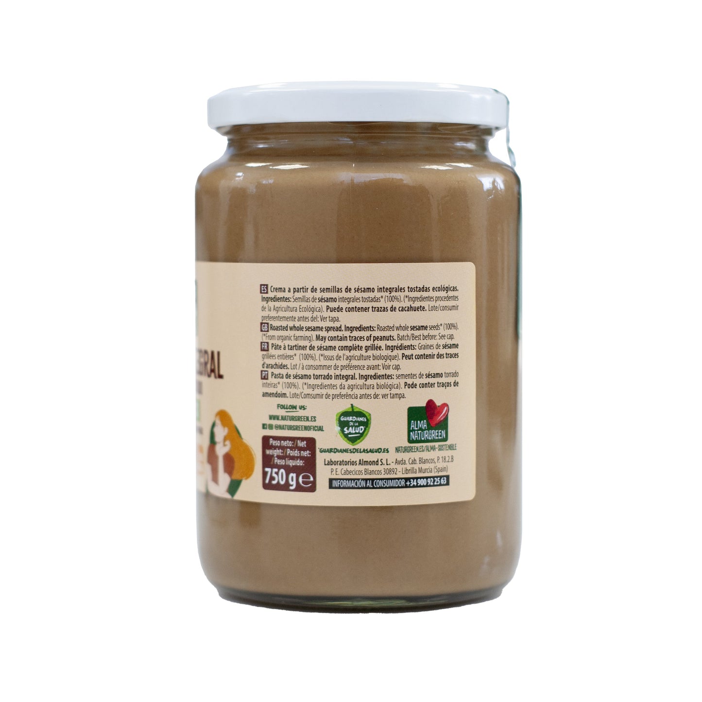 Tahín de Sésamo Tostado Ecológico 750g NaturGreen