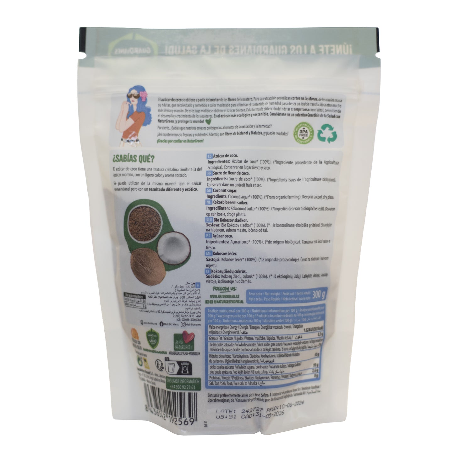 Azúcar de Coco Ecológico 300g NaturGreen