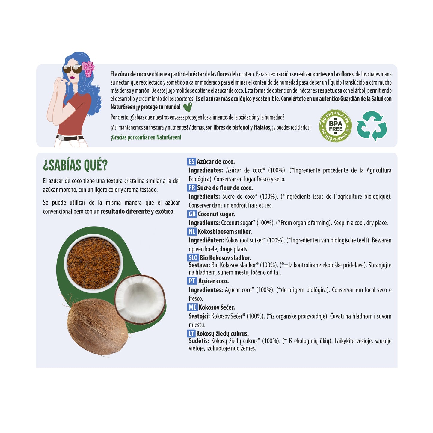 Azúcar de Coco Ecológico 300g NaturGreen