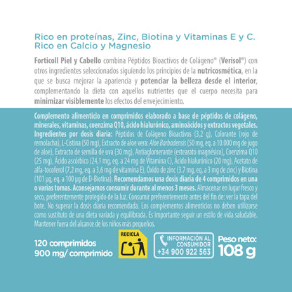Pack 6x Colágeno BioActivo Piel y Cabello 120 comprimidos Forticoll