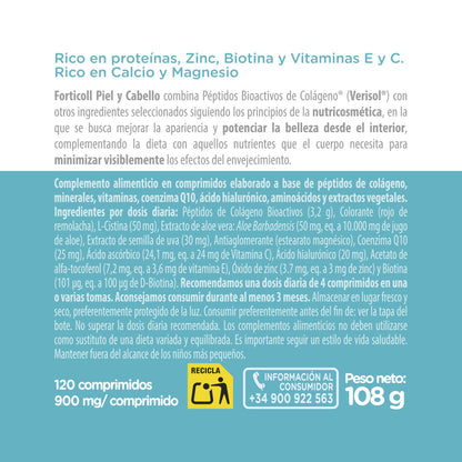 Pack 6x Colágeno BioActivo Piel y Cabello 120 comprimidos Forticoll