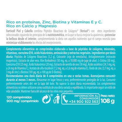 Pack 6x Colágeno BioActivo Piel y Cabello 120 comprimidos Forticoll