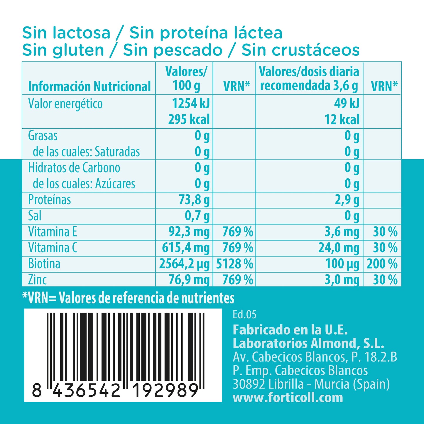 Pack 6x Colágeno BioActivo Piel y Cabello 120 comprimidos Forticoll