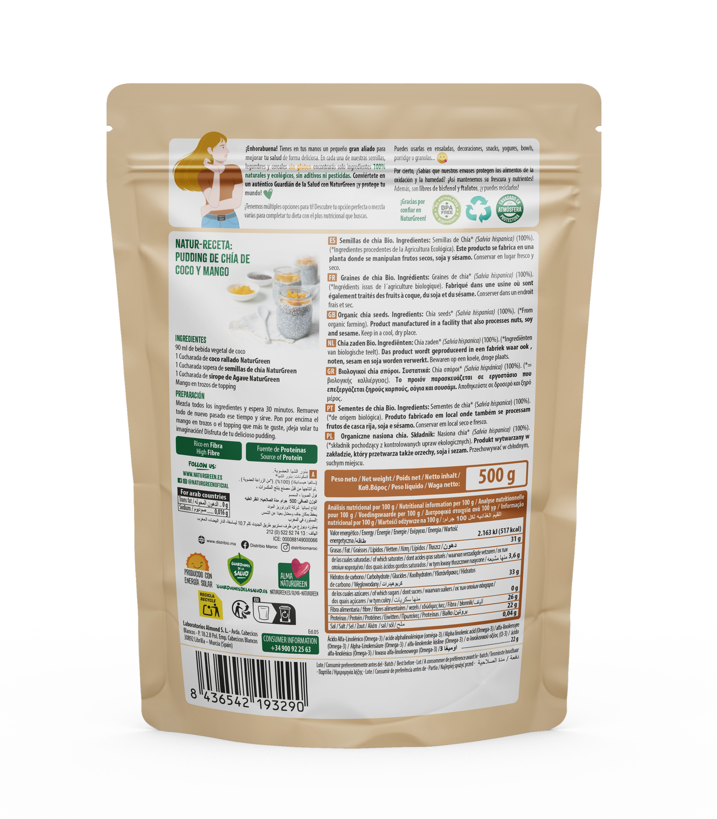 Pack 10x Semillas de Chía Ecológicas 500g NaturGreen