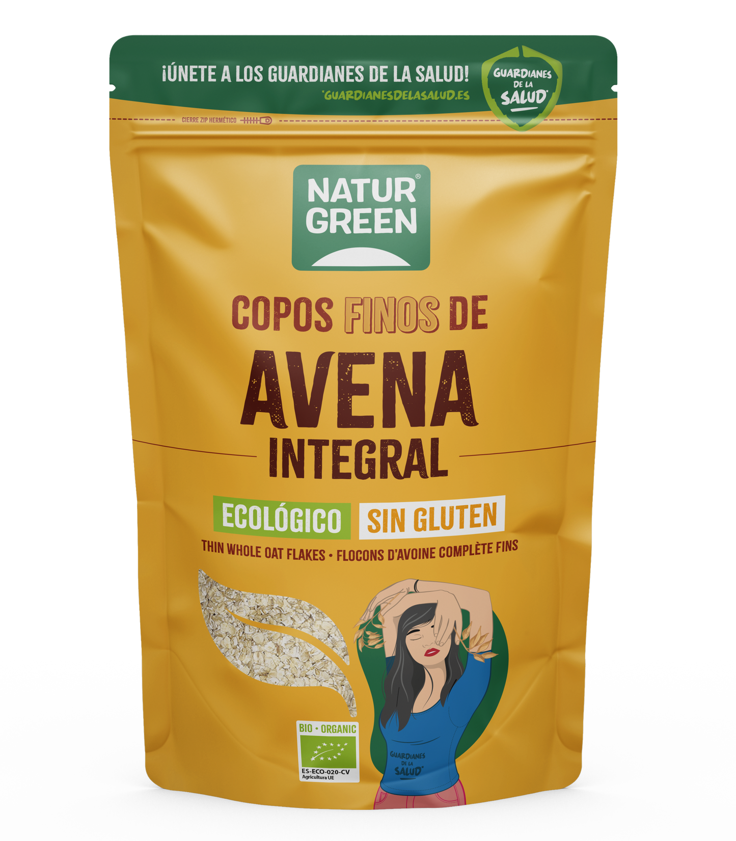 Copos de Avena Finos Bio 1kg NaturGreen