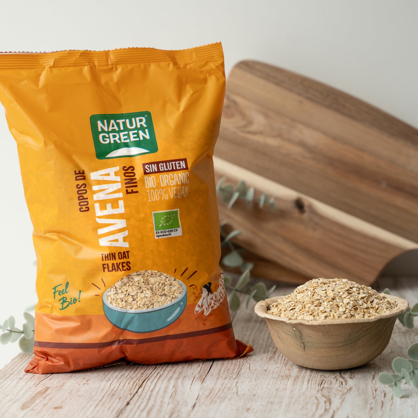 Copos de Avena Finos Bio 1kg NaturGreen