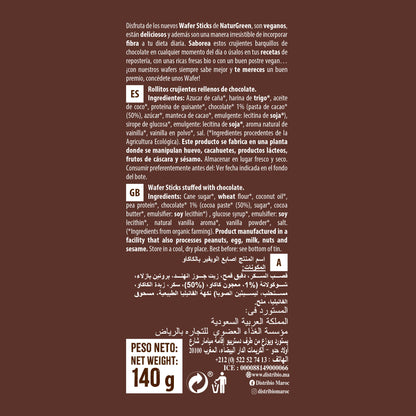Wafer sticks de cacao Bio 140g NaturGreen