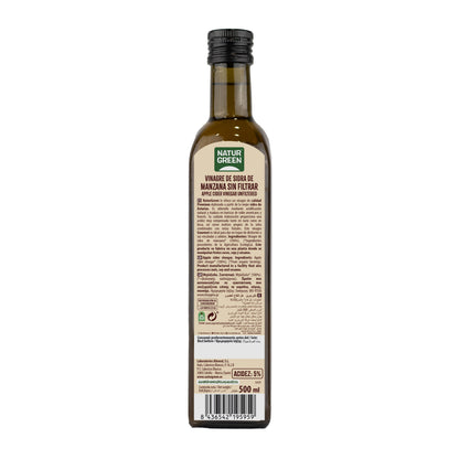 Pack 6x Vinagre de Sidra de Manzana Sin Filtrar Bio 500 ml NaturGreen