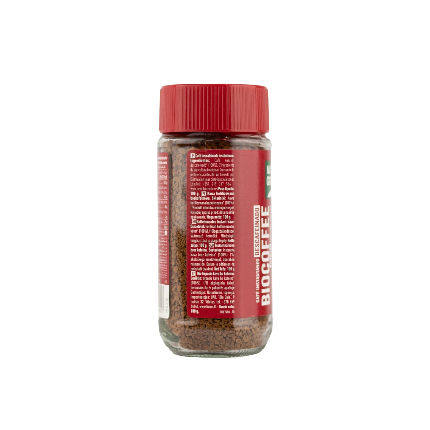 Pack 6x Café Descafeinado Ecológico Instantáneo 100g NaturGreen