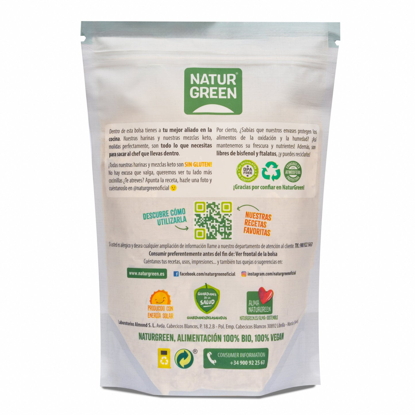 Pack 8x Harina de Garbanzo Ecológica 500 g NaturGreen