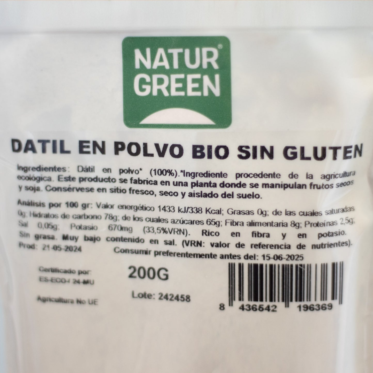 Harina de Dátil Bio 200 g NaturGreen