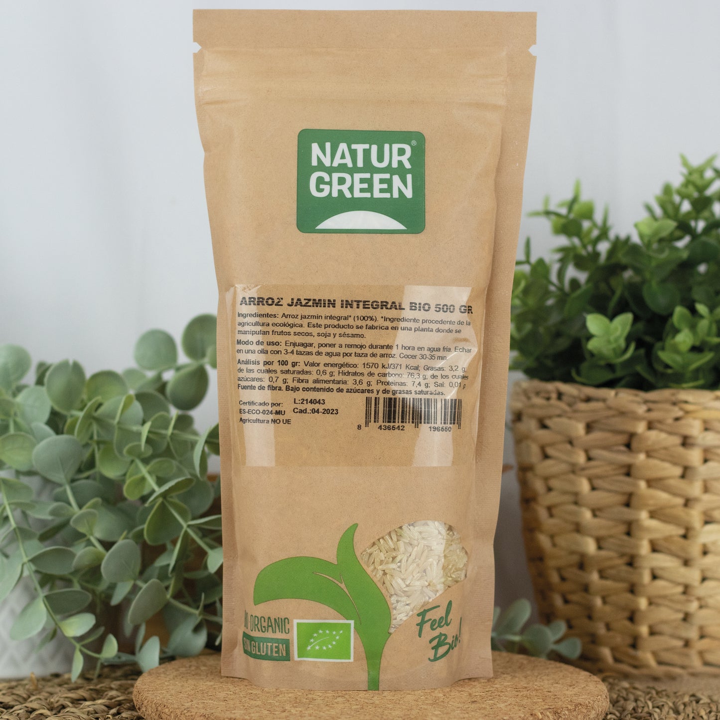 Arroz Jazmín Integral Bio 500g NaturGreen