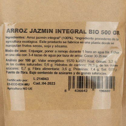 Arroz Jazmín Integral Bio 500g NaturGreen